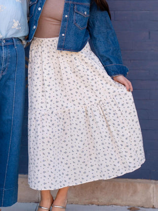 Kiki Cream Floral Skirt