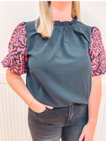 Funky Floral Sleeve - Black