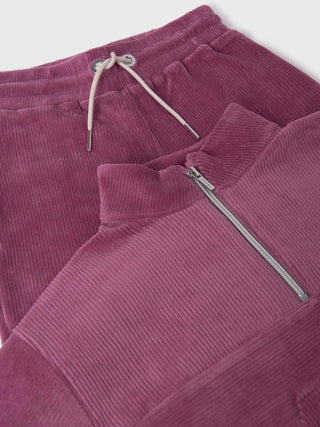 2pc Purple Ribbed Jogger Set