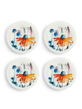 4pc Meadow Flowers Plate Set