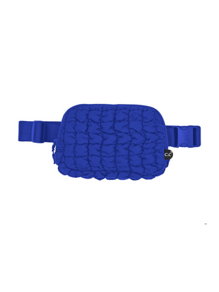 Quilted Puffer Fanny Pack - Cobalt
