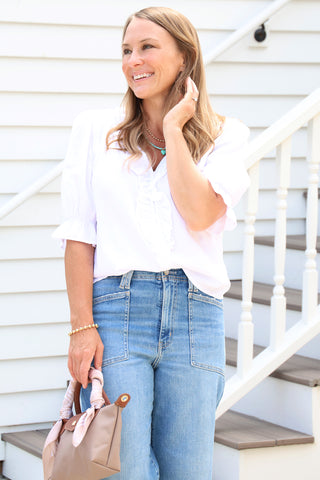 Anthea Short Ruffle White