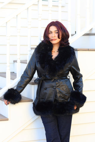 Cozy in Black Jacket