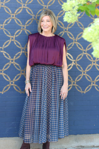 Midnight Brown Pattern Skirt