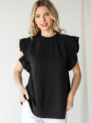 All the Frills Top - Black