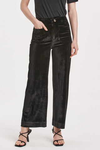 Anahi Velvet Pants - Black