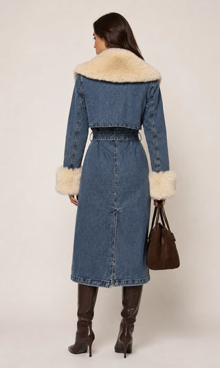 Aspen Denim Fur Coat