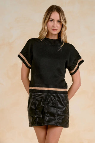 Black Tan Elegance Sweater