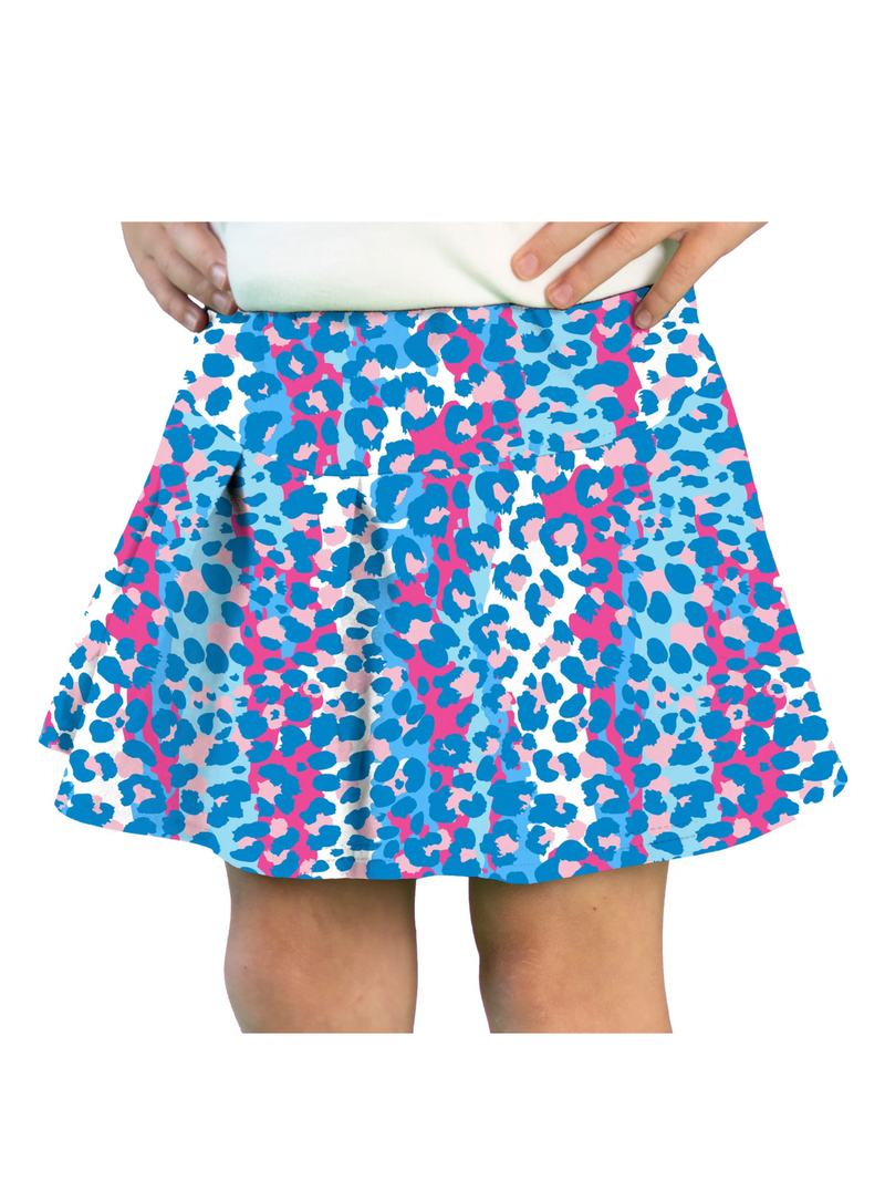 Blue Leopard Skort - Toddler Girl