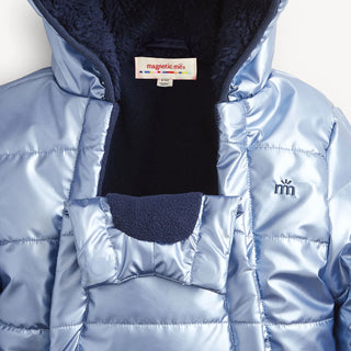 Blue Metallic Puffer