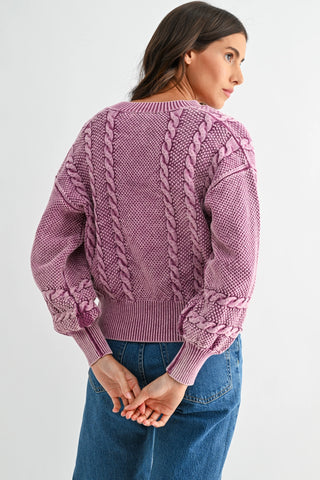 Bubbly in Berry Cardigan