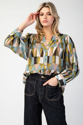 Calling Me Geometric Blouse