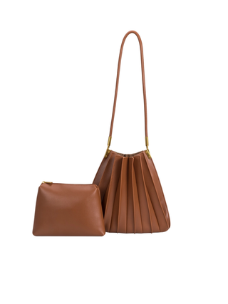Carrie Saddle Leather Pleated Bag