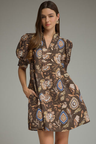 Catch a Shell Dress Brown