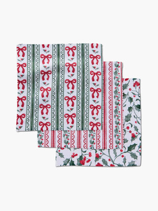 Christmas Ribbons Dishcloth Set