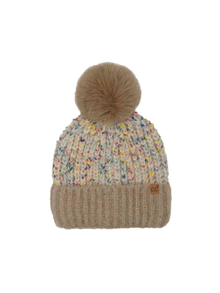 Confetti Pom Beanie - Beige