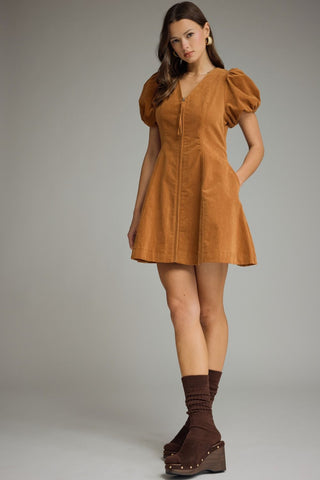Cool Camel VNeck Dress