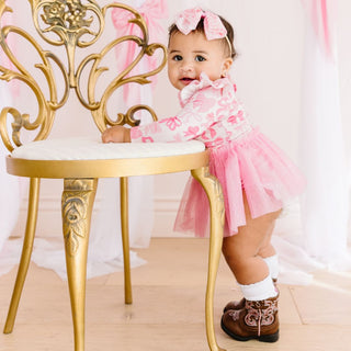 Coquette Bow Long Sleeve Tutu Bodysuit - Layette