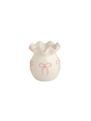 Dainty Bow Val Ruffle Bud Vase