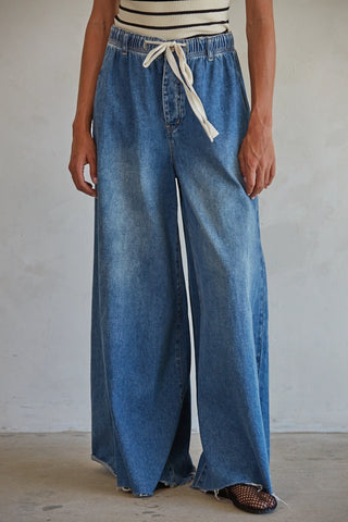 Denim Wide Leg Pants