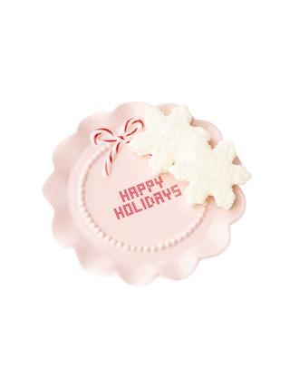 Dessert Plate Happy Holidays