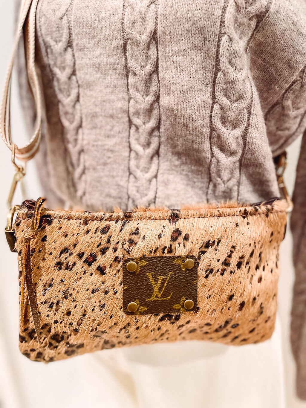 Repurposed Lv Tote In Cheetah