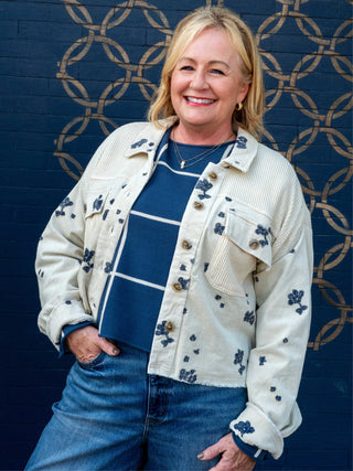 Ellie Embroidered Denim Jacket