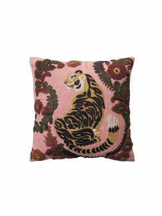 Embroidered Tiger Pillow