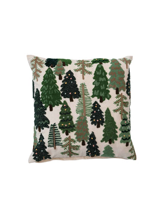 Embroidered Trees Pillow