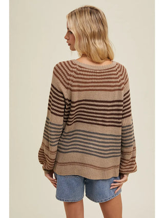 Fall Latte Stripe Sweater