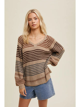 Fall Latte Stripe Sweater