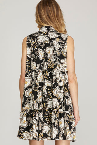 Falling Leaves Sleeveless Dress