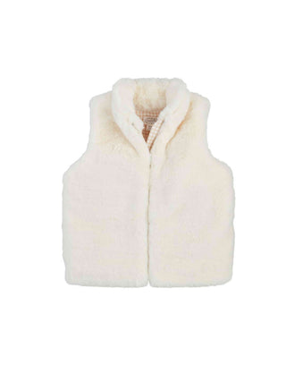 Faux Fur Zip Vest - Ivory