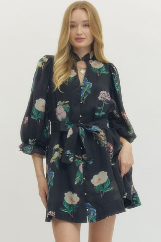 Flora Black Dress