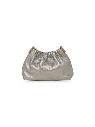 Genuine Leather Clutch Pewter
