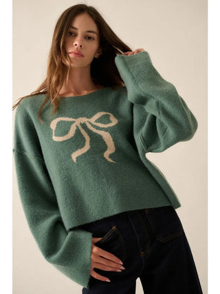 Get Obsessed Bow Knit Sweater