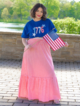 Gingham Red Skirt