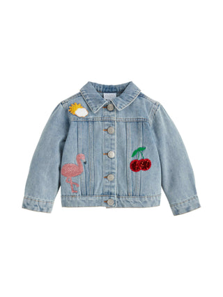 Glitter Patch Denim Jacket