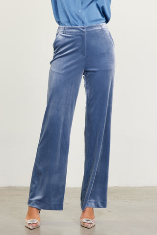 Grand Thing Velvet Pants - Dusty Blue