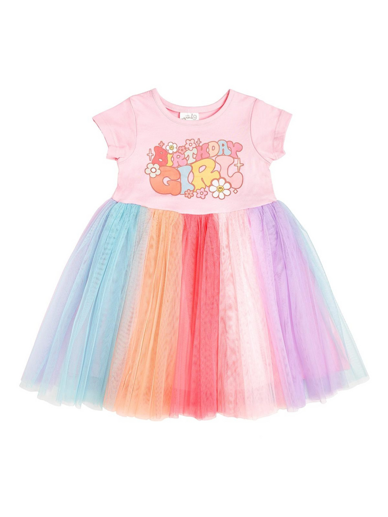 Groovy Birthday Girl Dress - Toddler Girl