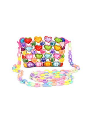 Hearts Beaded Crossbody Bag