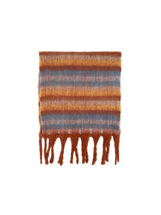 Horizontal Stripe Scarf - Rust