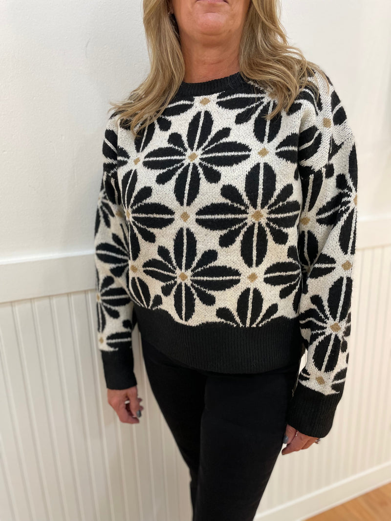 Midnight Floral Sweater