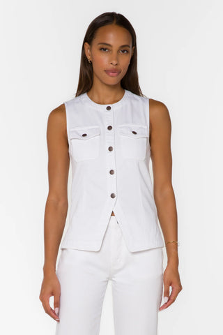 Ideline Denim Vest White