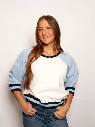 In The Spring Color Block Light Blue