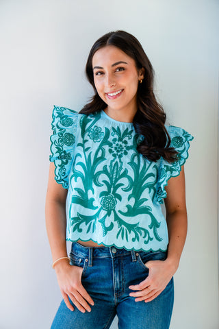 In the Garden Embroidered Top