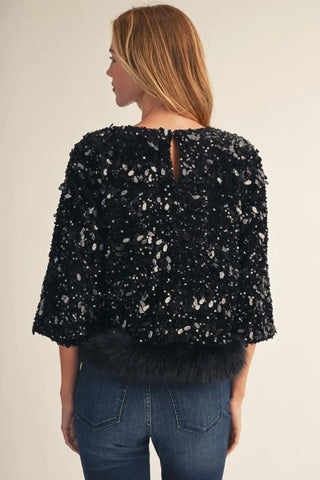 Keep It Bejeweled Top Black