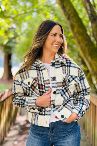 Liv Jacket Sky Plaid