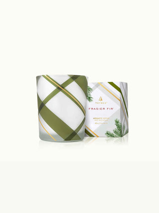 Medium Frasier Fir Frosted Plaid Votive Candle