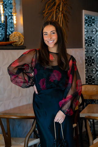 Moody Sheer Blouse Rose